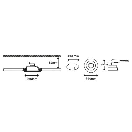 Briloner 7148-032-SET 3xLED Lámpara de baño regulable 1xGU10/5W/230V IP23