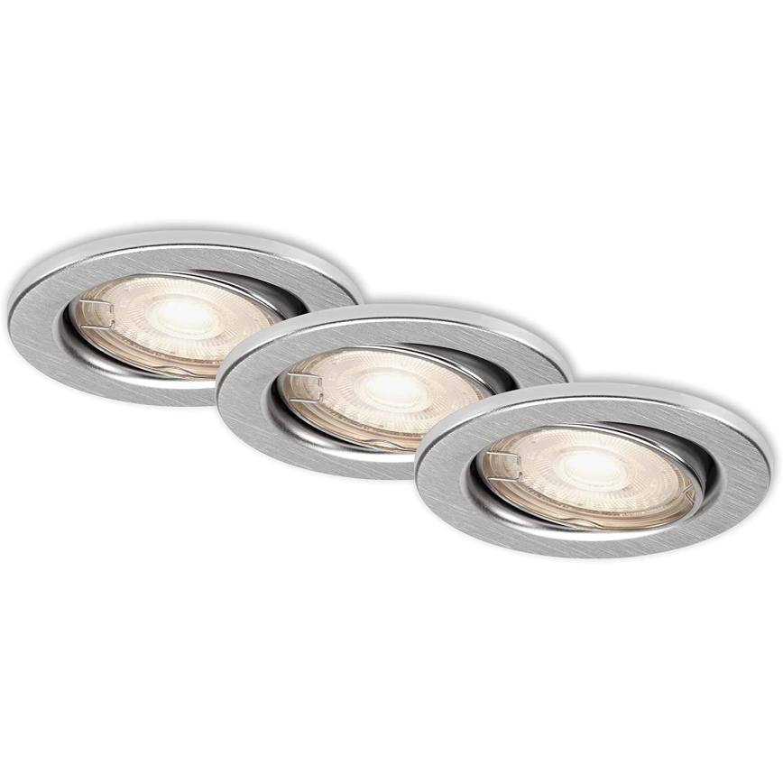 Briloner 7149-039 - SET 3xLED Lámpara de baño regulable 1xGU10/5W/230V IP23