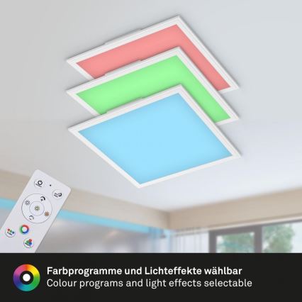Briloner 7152-016 - LED RGB Panel fijo regulable COLOUR LED/24W/230V 3000-6500K + control remoto