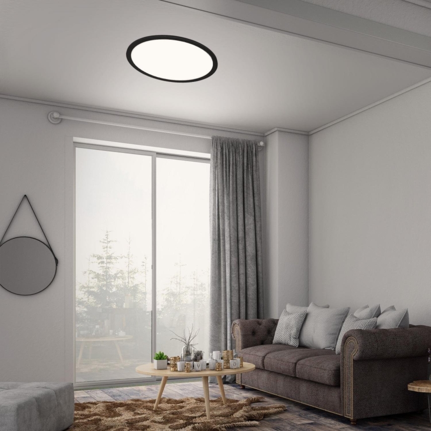 Briloner 7168-015 - Plafón LED regulable PIATTO LED/22W/230V 3000-6500K diá. 40 cm negro + control remoto
