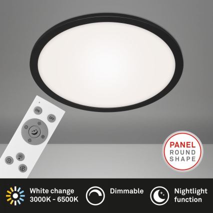 Briloner 7168-015 - Plafón LED regulable PIATTO LED/22W/230V 3000-6500K diá. 40 cm negro + control remoto