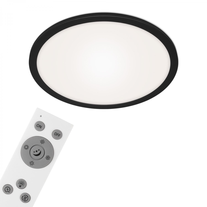 Briloner 7168-015 - Plafón LED regulable PIATTO LED/22W/230V 3000-6500K diá. 40 cm negro + control remoto