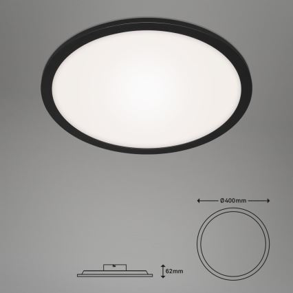 Briloner 7168-015 - Plafón LED regulable PIATTO LED/22W/230V 3000-6500K diá. 40 cm negro + control remoto