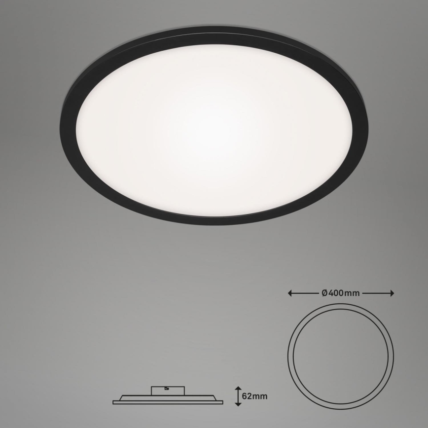 Briloner 7168-015 - Plafón LED regulable PIATTO LED/22W/230V 3000-6500K diá. 40 cm negro + control remoto