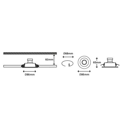 Briloner 7182-032-SET 3xLED Lámpara de baño regulable 1xGU10/5W/230V IP23