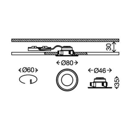 Briloner 7197-036 - JUEGO 3x Lámpara empotrable de baño LED regulable LED/4,5W/230V IP44