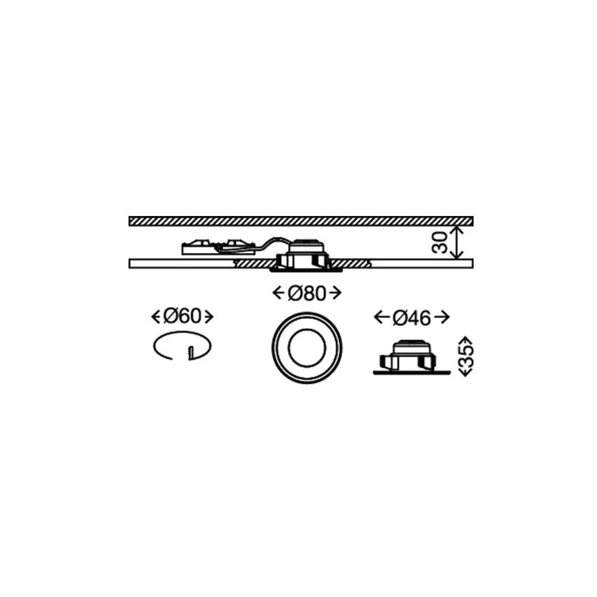 Briloner 7197-036 - JUEGO 3x Lámpara empotrable de baño LED regulable LED/4,5W/230V IP44