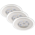 Briloner 7197-039 - JUEGO 3x Lámpara empotrable de baño LED regulable LED/4,5W/230V IP44
