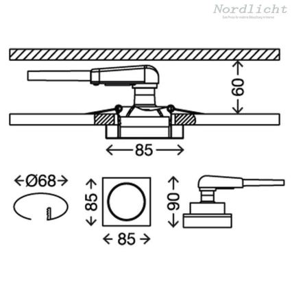 Briloner 7200-016 - Lámpara empotrable de baño LED ATTACH 1xGU10/3W/230V IP23