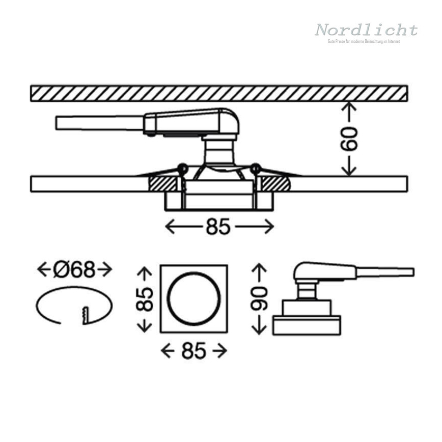 Briloner 7200-016 - Lámpara empotrable de baño LED ATTACH 1xGU10/3W/230V IP23