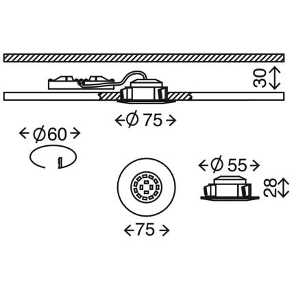 Briloner 7204-031 - SET 3x Lámpara empotrable de baño LED ATTACH LED/5W/230V IP44