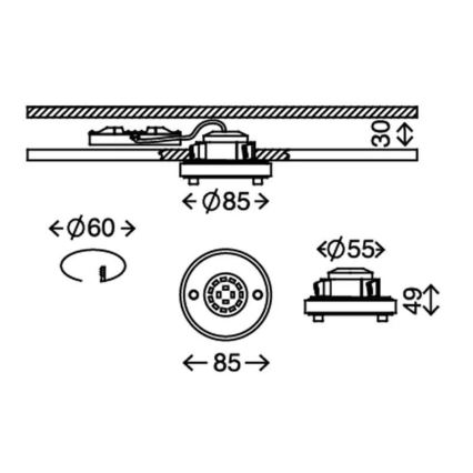 Briloner 7214-019 - Lámpara empotrada LED para baños ATTACH LED/5W/230V IP44 3000K redondo