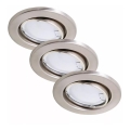 Briloner 7221-032 - SET 3x Lámpara empotrada LED para baños 1xGU10/3W/230V IP23 cromo mate