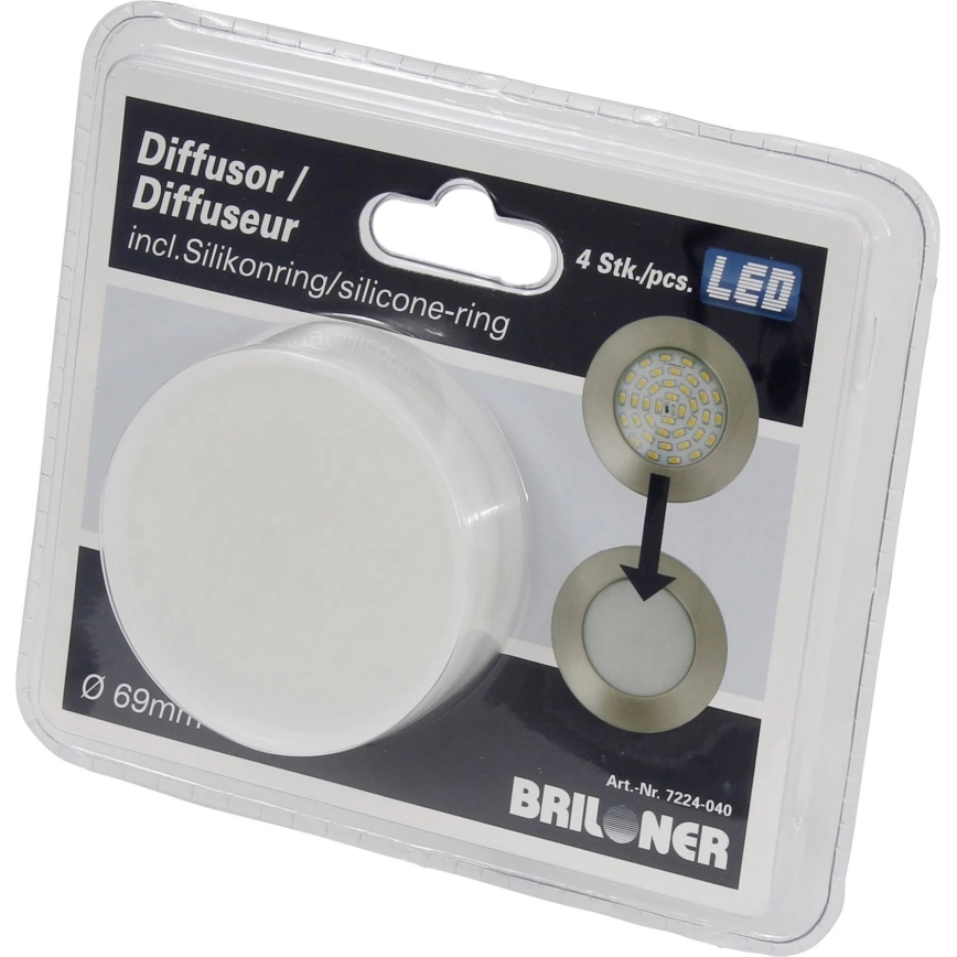 Briloner 7224-040 - SET 4x Difusor para luces empotradas diá. 69 mm