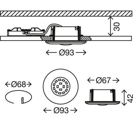 Briloner 7227-012 - Lámpara empotrable de baño LED LED/5W/230V IP65 cromo mate