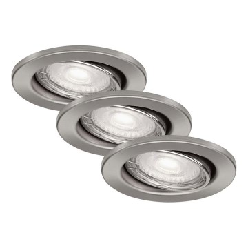 Briloner 7277-032 - SET 3x Lámpara empotrable de baño LED regulable 1xGU10/5W/230V IP23