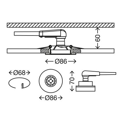 Briloner 7277-039 - SET 3x Lámpara empotrable de baño LED regulable 1xGU10/5W/230V IP23
