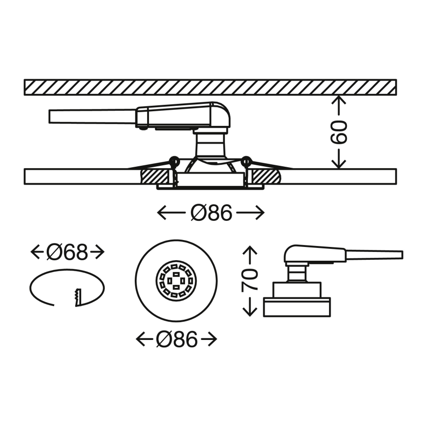 Briloner 7277-039 - SET 3x Lámpara empotrable de baño LED regulable 1xGU10/5W/230V IP23
