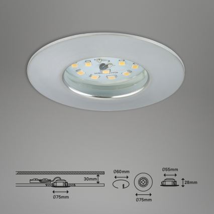 Briloner 7295-019 - Lámpara de techo de baño LED regulable ATTACH LED/6,5W/230V IP44