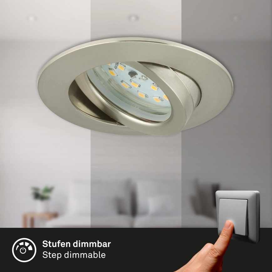 Briloner 7296-012 - Lámpara empotrable de baño LED regulable ATTACH LED/6,5W/230V IP23 cromo mate