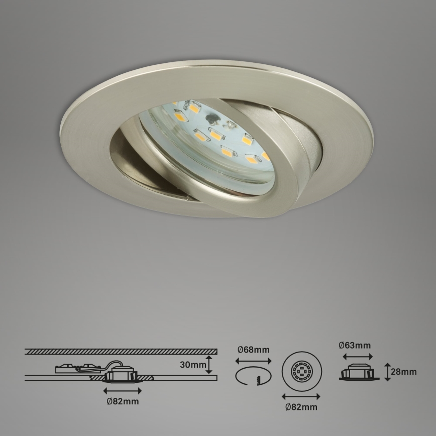 Briloner 7296-012 - Lámpara empotrable de baño LED regulable ATTACH LED/6,5W/230V IP23 cromo mate