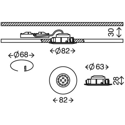 Briloner 7296-012 - Lámpara empotrable de baño LED regulable ATTACH LED/6,5W/230V IP23 cromo mate