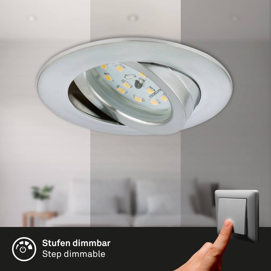 Briloner 7296-019 - Lámpara de baño empotrable LED regulable LED/6,5W/230V IP23