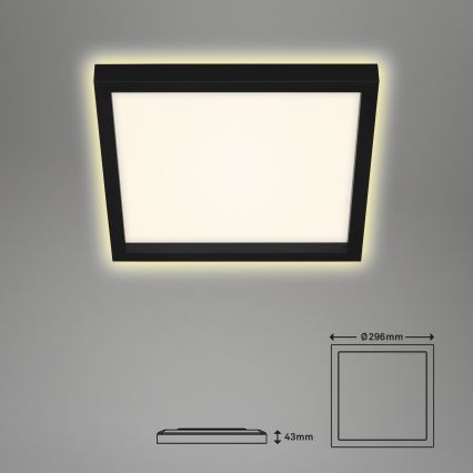 Briloner 7362-015 - Plafón LED CADRE LED/18W/230V 29,6x29,6 cm negro