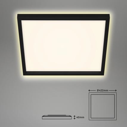 Briloner 7364-015 - Plafón LED CADRE LED/22W/230V 42,2x42,2 cm negro