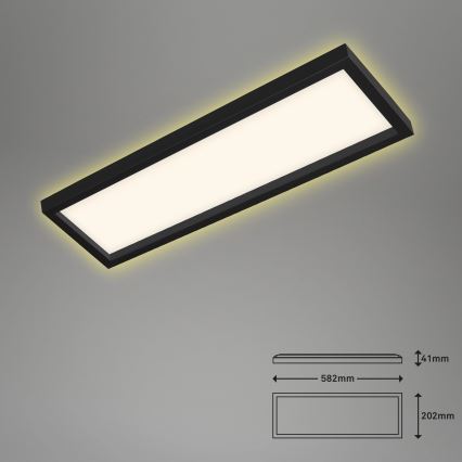 Briloner 7365-015 - Plafón LED CADRE LED/22W/230V 58,2x20,2 cm negro