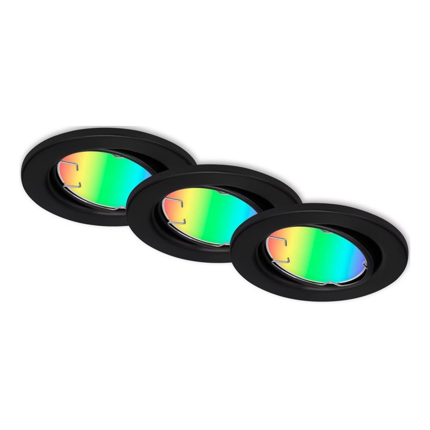Briloner 7373-035 - SET 3x LED RGB Lámpara empotrable regulable LED/4,9W/230V Wi-Fi Tuya + control remoto