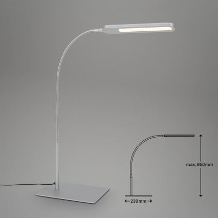Briloner 7389-014 - Lámpara de mesa LED flexible táctil regulable SERVO LED/8W/230V 3000/4000/6500K
