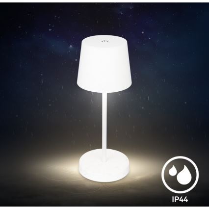 Briloner 7423016 - Lámpara de mesa LED exterior recargable y regulable LED/2,6W/5V 2000mAh IP44 blanco
