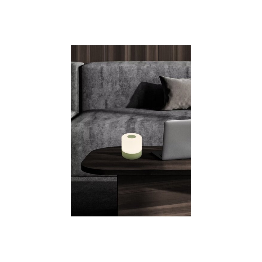 Briloner 7461019 - Lámpara de mesa LED exterior recargable y regulable LED/2W/5V IP44 1200 mAh verde