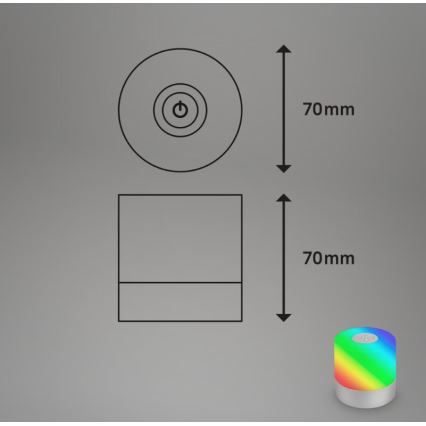 Briloner 7462014 - LED RGB Lámpara de mesa de exterior recargable LED/1,5W/5V IP44 cromo mate