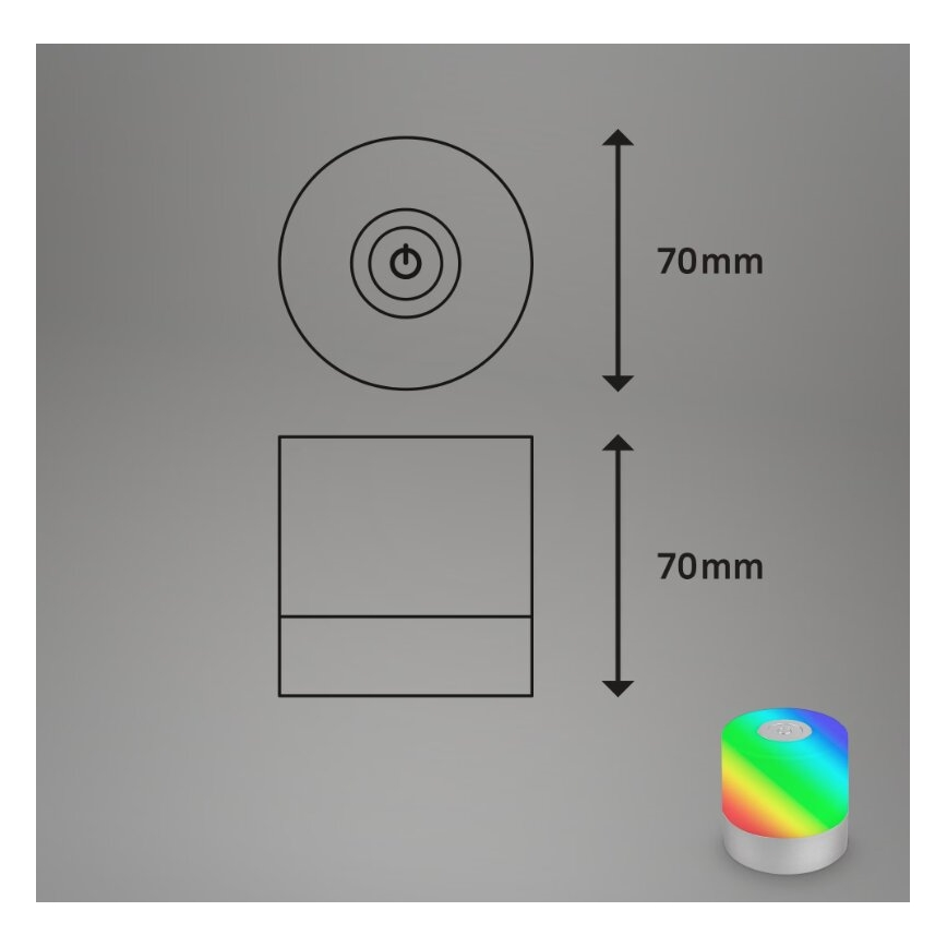 Briloner 7462014 - LED RGB Lámpara de mesa de exterior recargable LED/1,5W/5V IP44 cromo mate