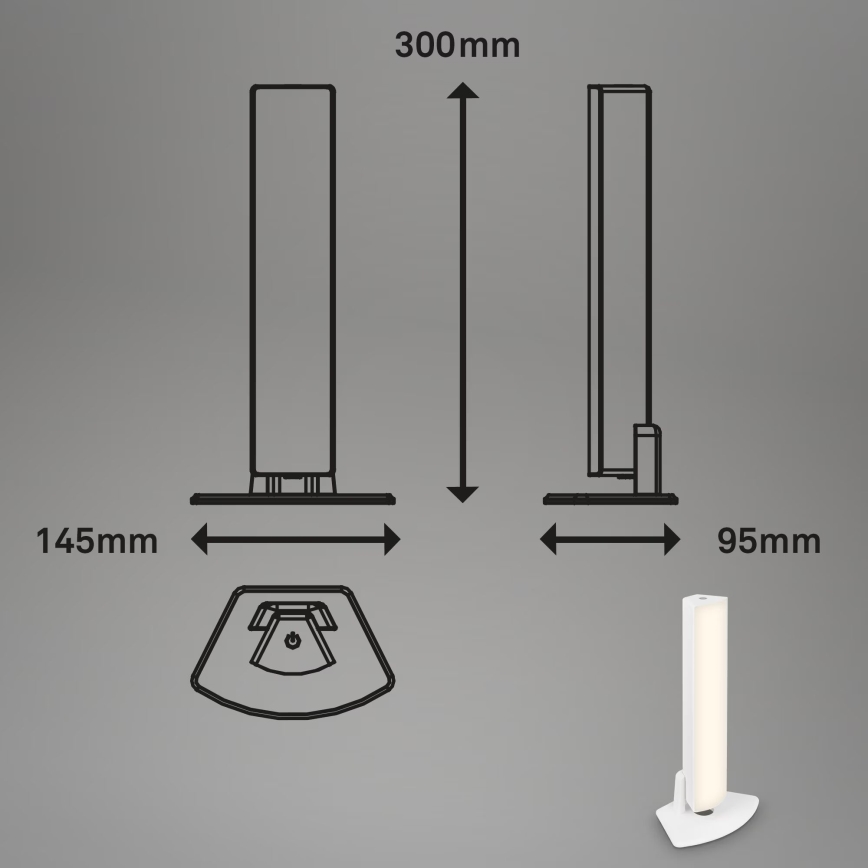 Briloner 7474-016 - LED Lámpara de mesa de exterior recargable táctil regulable 2en1 LED/7W/5V 2x2200 mAh USB 3000K IP44 blanco