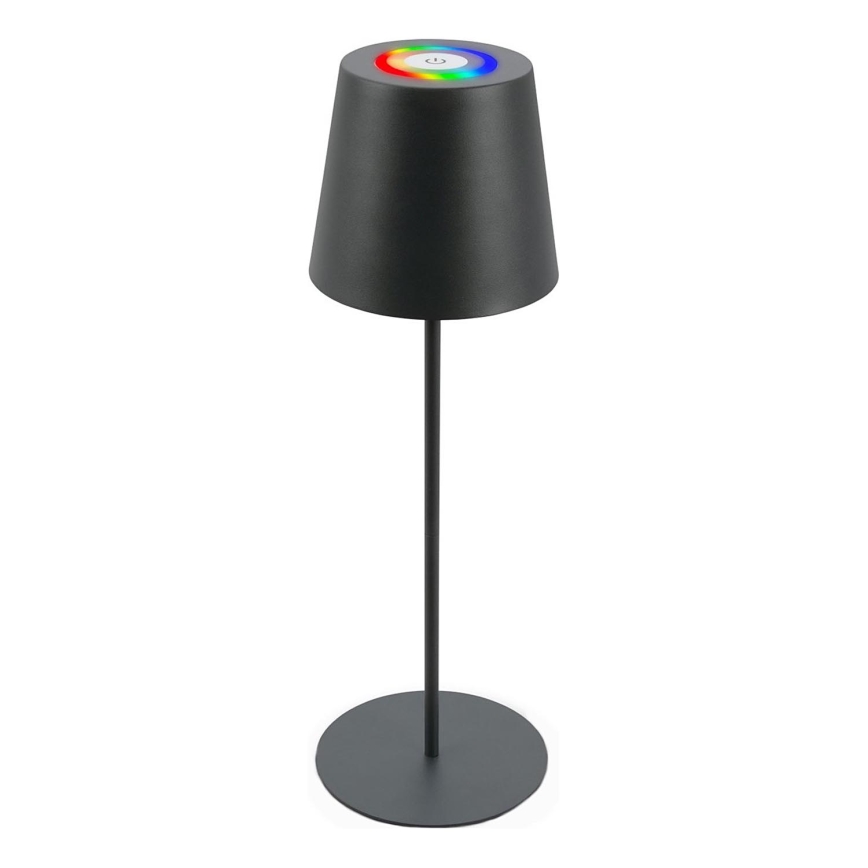 Briloner 7507015 - Lámpara de mesa de exterior LED RGB regulable y recargable 2en1 LED/2,5W/5V IP44 antracita