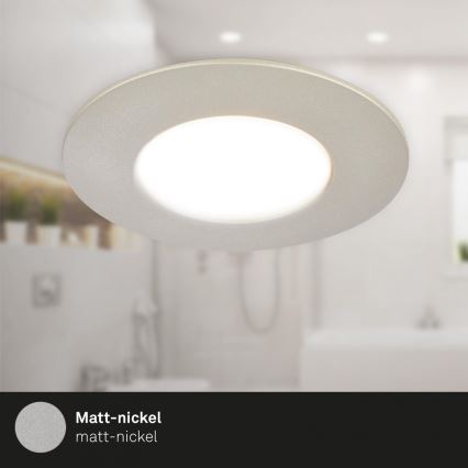 Briloner 7598032 - SET 3x Lámpara empotrable de baño LED LED/4,9W/230V IP44 2700/4000/6500K cromo mate