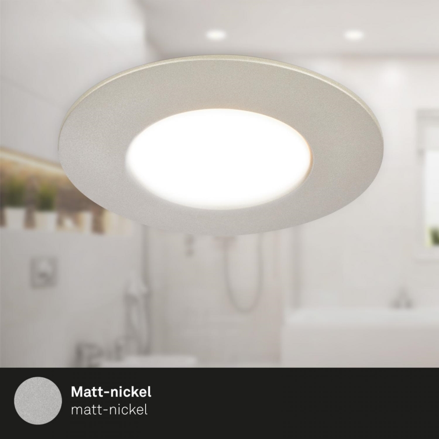 Briloner 7598032 - SET 3x Lámpara empotrable de baño LED LED/4,9W/230V IP44 2700/4000/6500K cromo mate