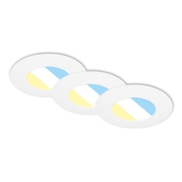 Briloner 7598036 - SET 3x Lámpara empotrable de baño LED LED/4,9W/230V IP44 2700/4000/6500K blanco