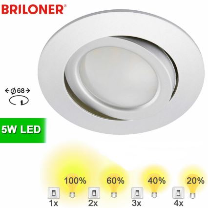 Briloner 8309-019 - Lámpara empotrable de baño LED regulable LED/5W/230V IP23