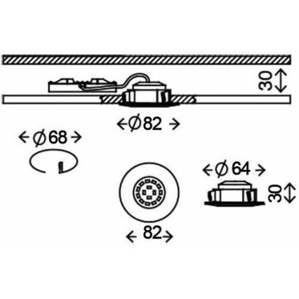 Briloner 8312-019 - Lámpara empotrable de baño LED/5W/230V IP23