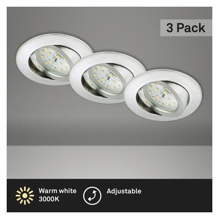 Briloner 8312-039 - SET 3x Lámpara empotrable de baño LED LED/5W/230V IP23