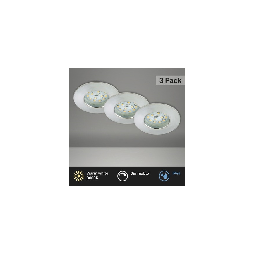 Briloner 8316-039-SET 3x Lámpara empotrable de baño LED regulable LED/5,5W/230V IP44