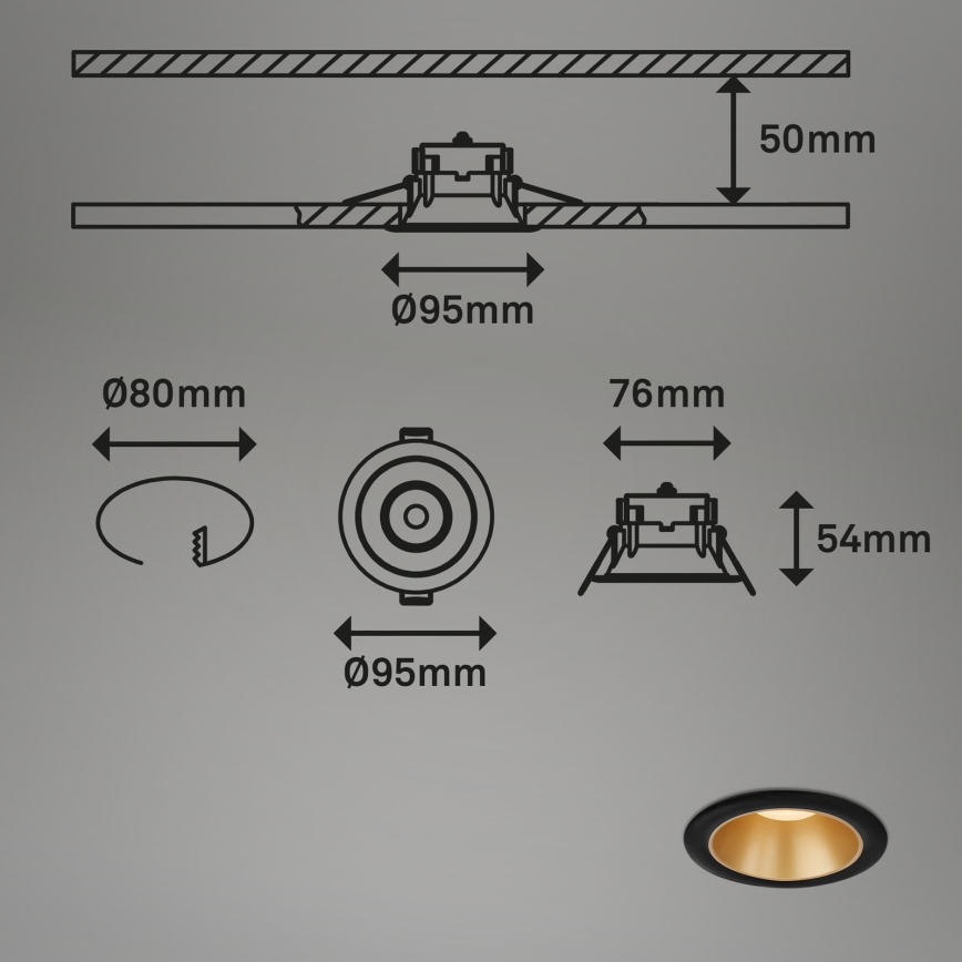 Briloner - JUEGO 3x LED Lámpara de techo para cuarto de baño LED/4,9W/230V IP44