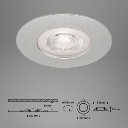 Briloner- JUEGO 3x LED Lámpara de techo para cuarto de baño LED/4,9W/230V IP44 plata