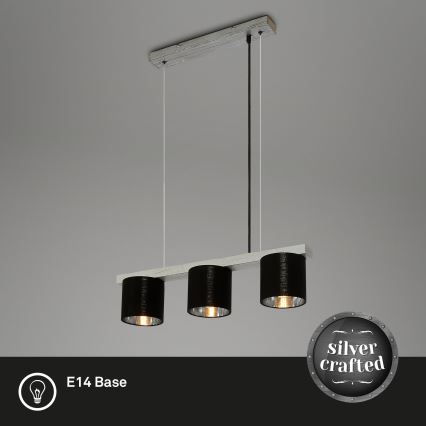 Briloner - Lámpara colgante LURI 3xE14/25W/230V árbol de caucho