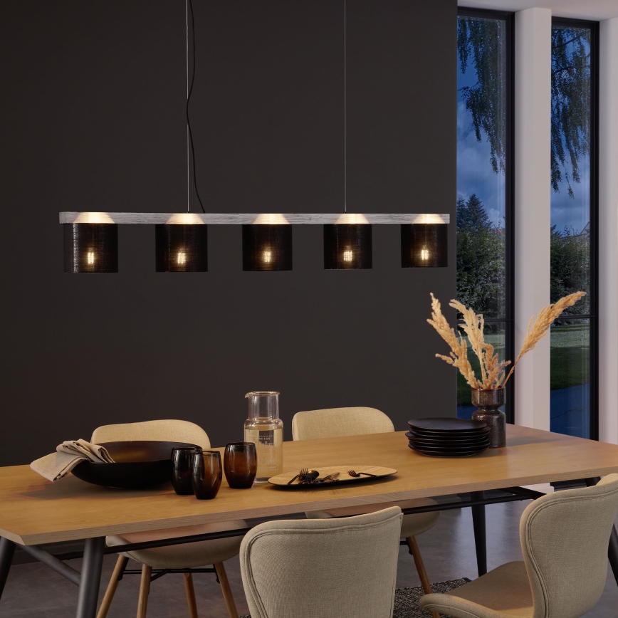 Briloner - Lámpara colgante LURI 5xE14/25W/230V árbol de caucho