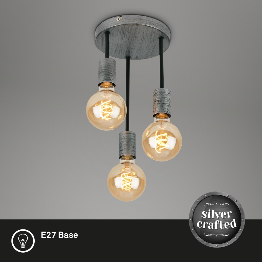 Briloner - Lámpara de araña con cable HENGA 3xE27/60W/230V